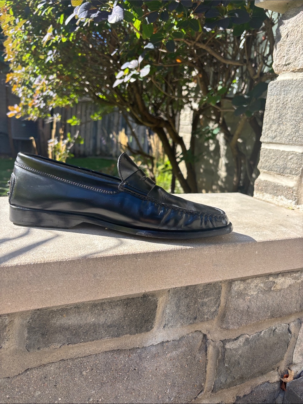 Classic Black Leather Penny Loafers - Men